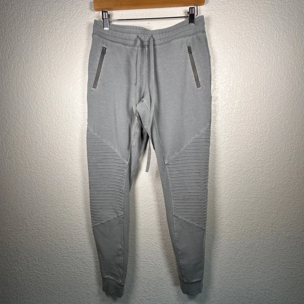ALO Yoga Moto Jogger Sweatpants Women's Gray Zipper Pockets  Small - Picture 3 of 9